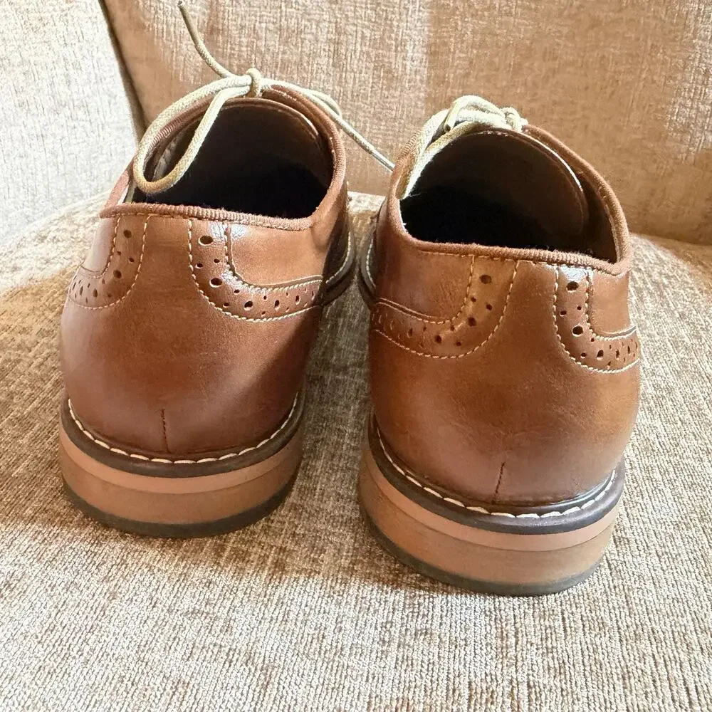 Madden Classic Men's Oxford Shoes Size 9 M-ALK Cognac Dress Perforated Toe w/Box